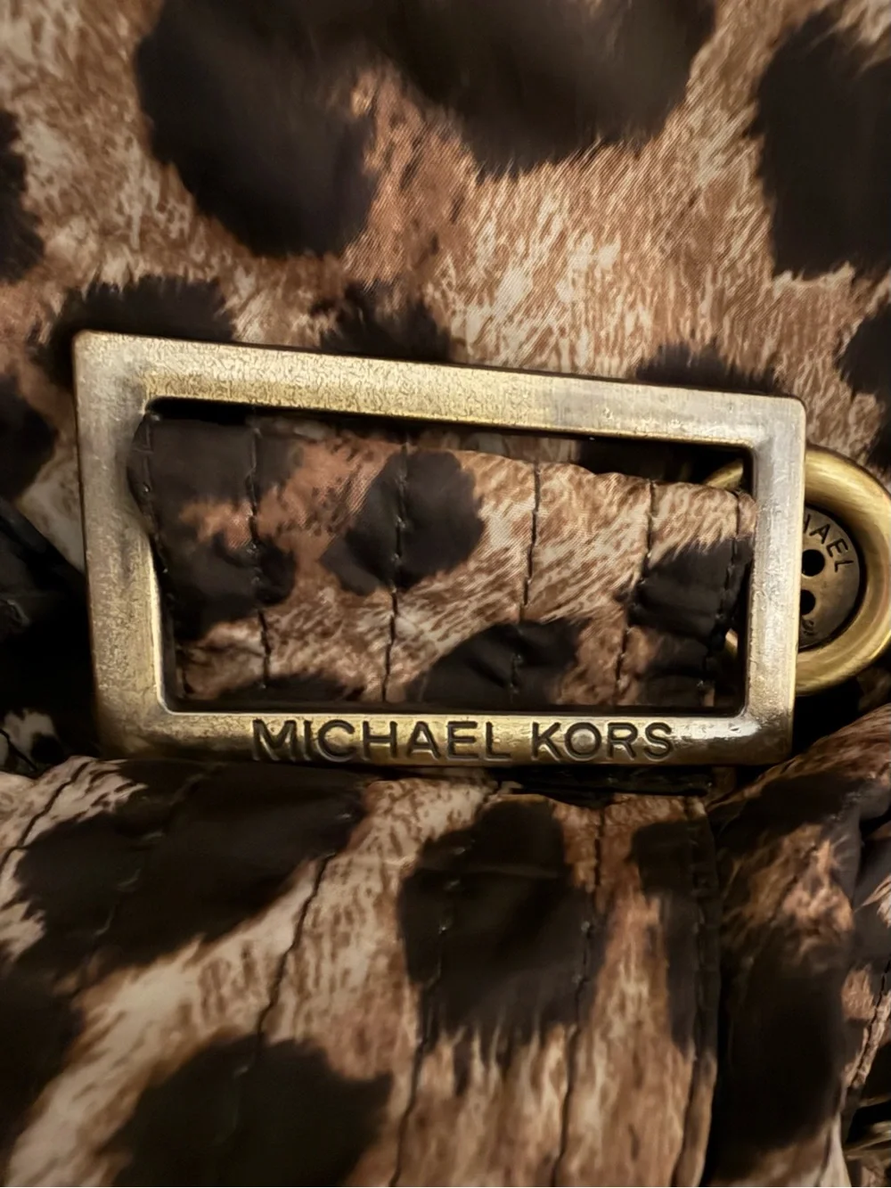 Michael Kors Leopard Print Hooded Belted Trench Coat XS